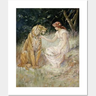 Lady and the Tiger by Frederick Stuart Church Posters and Art